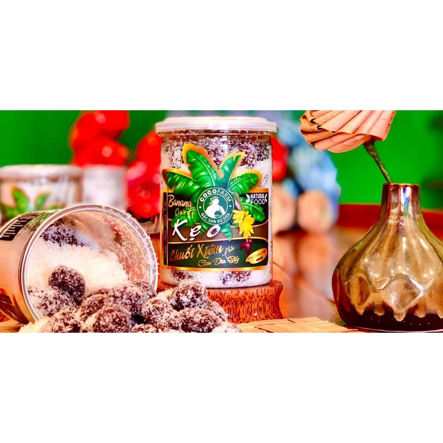 Kẹo Chuối Xiêm phủ dừa Hoa Tuyết Cocofarm 400gram - Ảnh 4