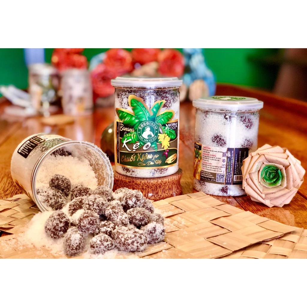 Kẹo Chuối Xiêm phủ dừa Hoa Tuyết Cocofarm 400gram - Ảnh 2